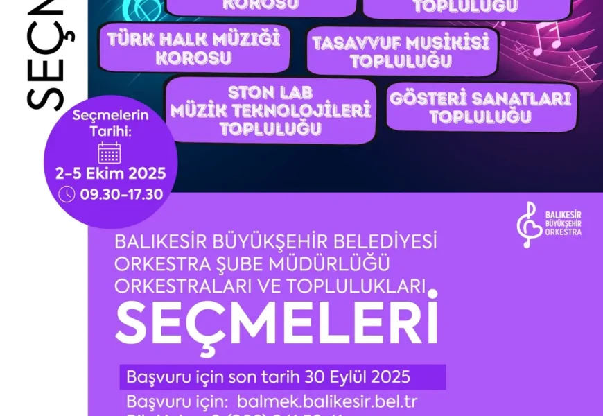 Balıkesir Büyükşehir Belediyesi, Yeni Yetenekleri Keşfetmek İçin Korolarına Başvuru Alıyor