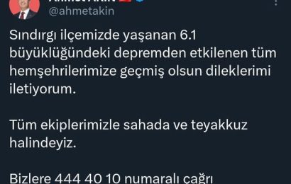 Balıkesir’de 6.1 Büyüklüğündeki Deprem Sonrası Büyükşehir Belediyesi Sahada