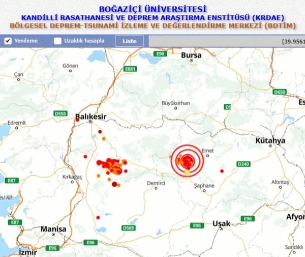 Simav’da 5.0 Büyüklüğünde Deprem: Bursa ve İstanbul’da Hissedildi