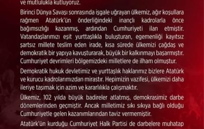 Cumhuriyet’in 100. Yılında Özgür Özel’den Anlamlı Mesaj