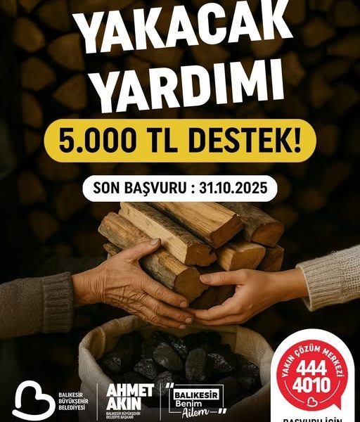 Balıkesir’de İhtiyaç Sahiplerine 5.000 TL Yakacak Desteği