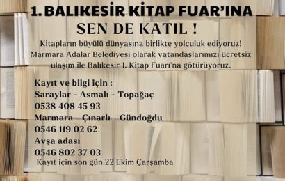 Marmara Adaları’ndan Balıkesir Kitap Fuarı’na Ücretsiz Ulaşım