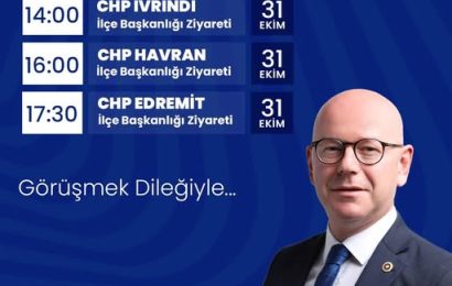 Serkan Sarı, İvrindi, Havran ve Edremit’te Parti Ziyaretleri Gerçekleştirecek