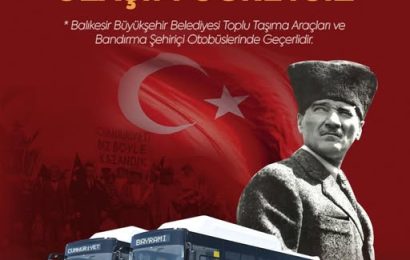Balıkesir’de Cumhuriyet Bayramı’nda Toplu Taşıma Ücretsiz Olacak