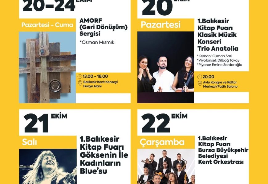 Balıkesir Kültür Sanat Haftası Başlıyor: 20-26 Ekim’de Sanat Şöleni