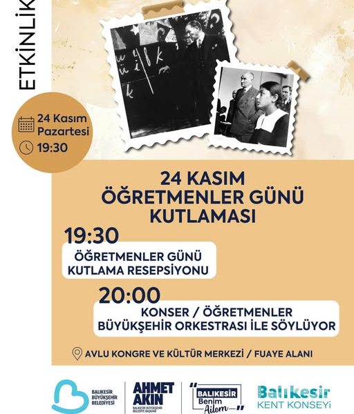 Balıkesir’de 24 Kasım Öğretmenler Günü Coşkusu