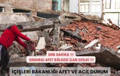 Sındırgı, Genel Hayata Etkili Afet Bölgesi İlan Edildi