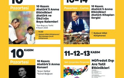 Balıkesir’de Kültür ve Sanat Haftası: 10-16 Kasım Etkinlik Takvimi Açıklandı