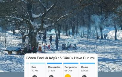 Gönen’in Fındıklı Mevkii’nde 30 Aralık’ta Kar Yağışı Bekleniyor