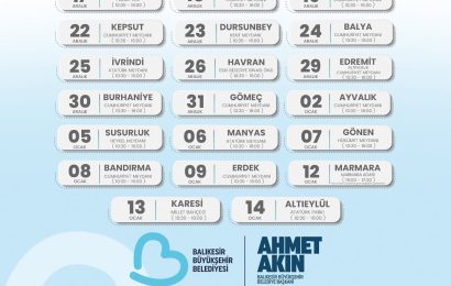 Balıkesir Büyükşehir Belediyesi Can Dost Otobüsü Aralık ve Ocak Programını Açıkladı